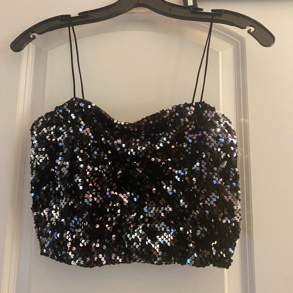 Garage sparkly spaghetti strap top